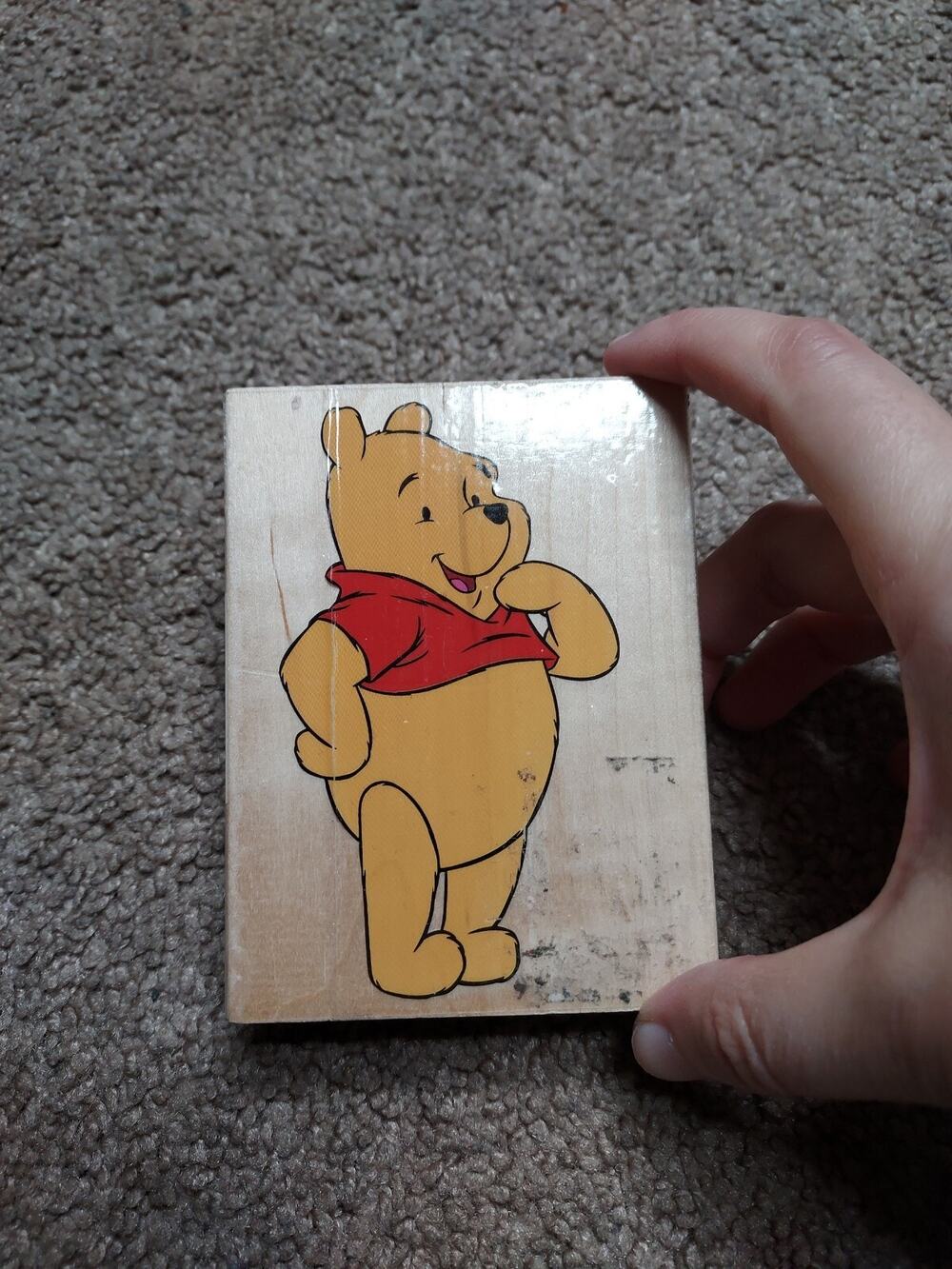 WDW Disney All Night Media Laughing Pooh 997-J03 Rubber Stamp Used
